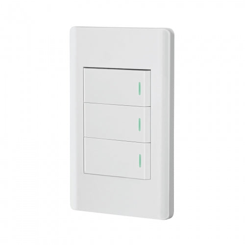 Placa armada blanca 2 interruptores 1 de 3 vías 1 mód, Lisbo 47957 PA-APTR-ELB