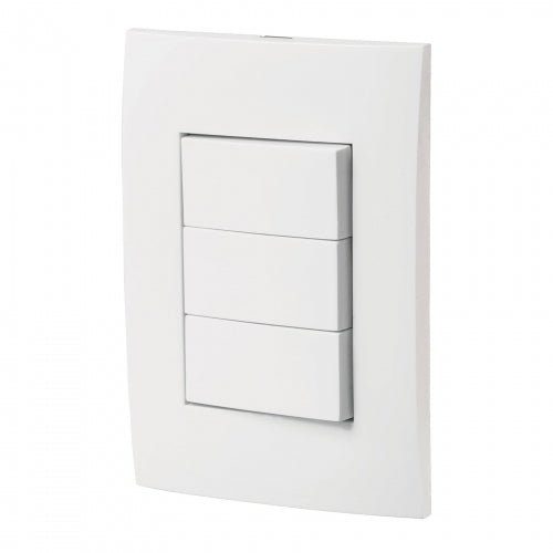 Placa armada interruptores sencillos y escalera, Oslo,blanco 46497 PA-APTR-EOB