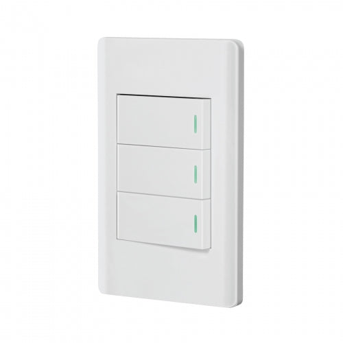 Placa armada blanca 3 interruptores 1 módulo, Lisboa 47956 PA-APTR-LB