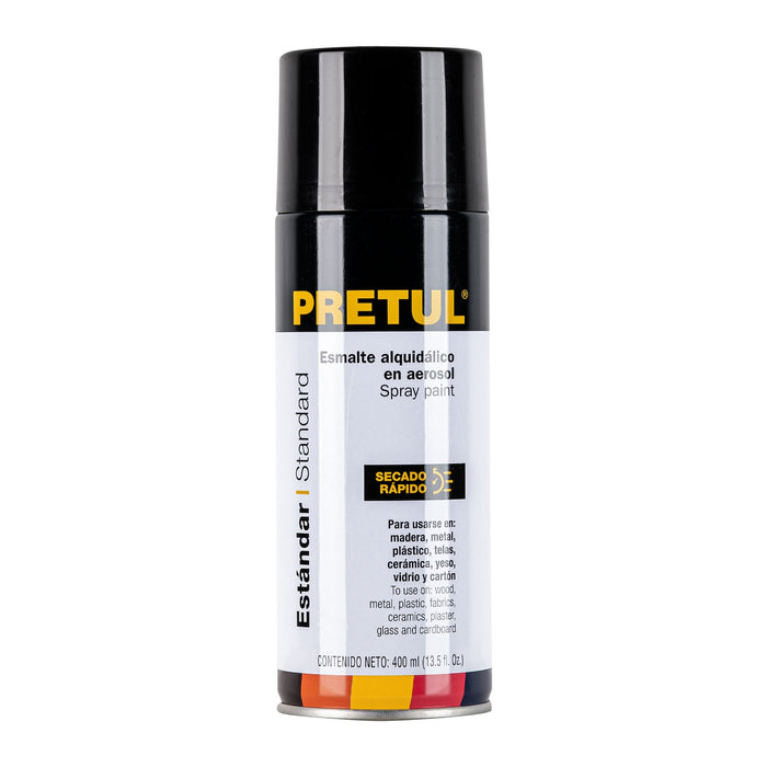 Pintura en aerosol, negro satín, 400 ml, Pretul 27183 PA-NS-P