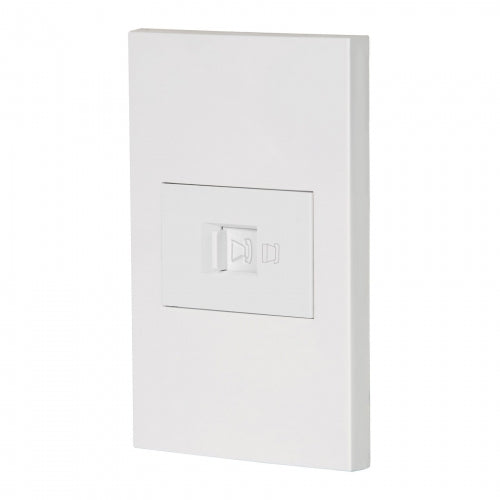Placa armada 1 toma para teléfono, 1.5 mod, Española, blanco 45607 PA-TE-EB