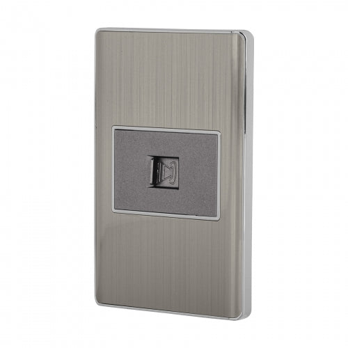 Placa armada acero inox 1 toma para teléfono 1.5 mód, Lisboa 47844 PA-TE-LA