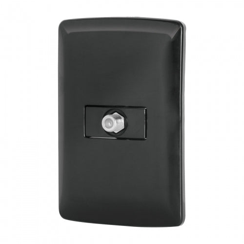 Placa armada con conexión para TV, negro, línea Italiana 47602 PA-TV-IN