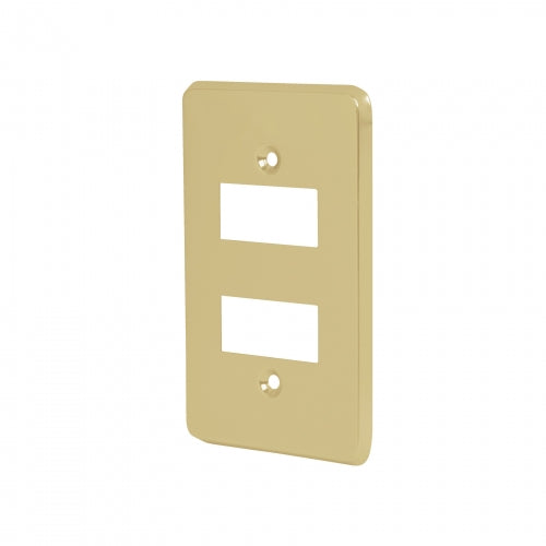 Placa 2 módulos, de aluminio, línea Económica, Volteck 46436 PADO-E