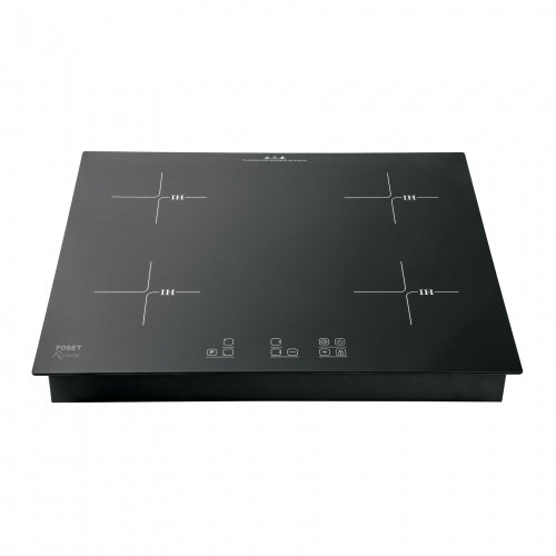 Parrilla inducción empotrable 60cm, 4 quem, vidrio, Riviera 46916 PAE-604NI