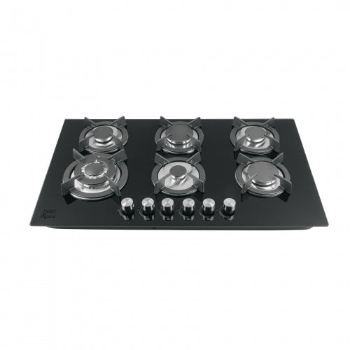 Parrilla gas empotrable 90cm, 6 quem, vidrio negro, Riviera 46247 PAE-906GV