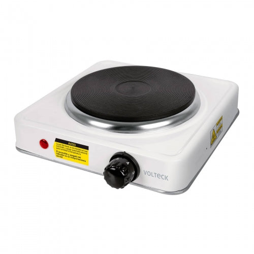 Parrilla eléctrica 1 quemador de disco, blanca, Volteck 49989 PAEL-1CD