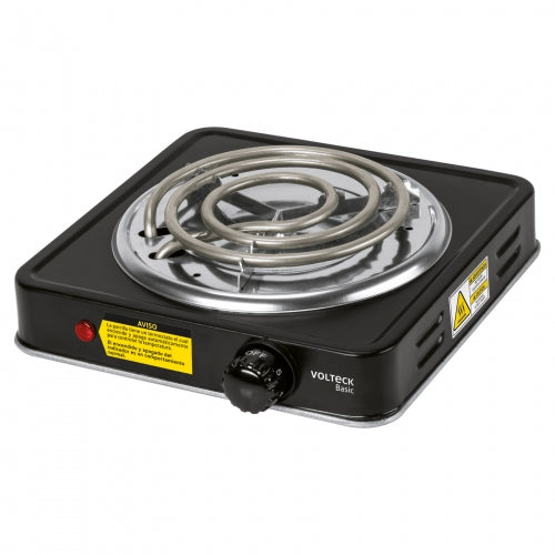 Parrilla eléctrica 1 quemador en espiral, negra, Basic 26093 PAEL-1CPN