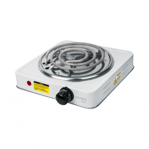 Parrilla eléctrica 1 quemador en espiral, blanca, Basic 23031 PAEL-1CP