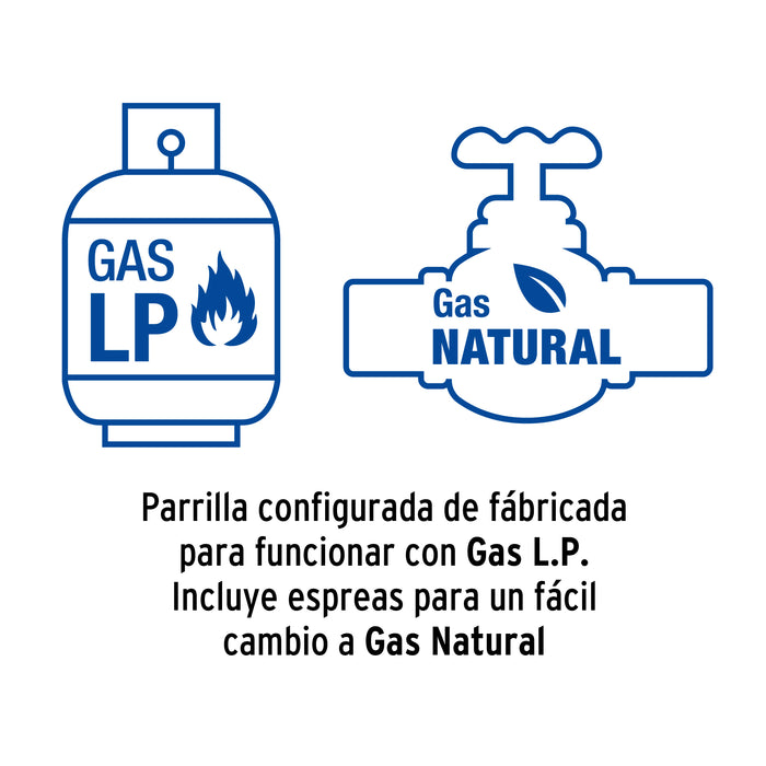 Parrilla gas empotrable 75cm, 5 quem, vidrio negro, Riviera 48409