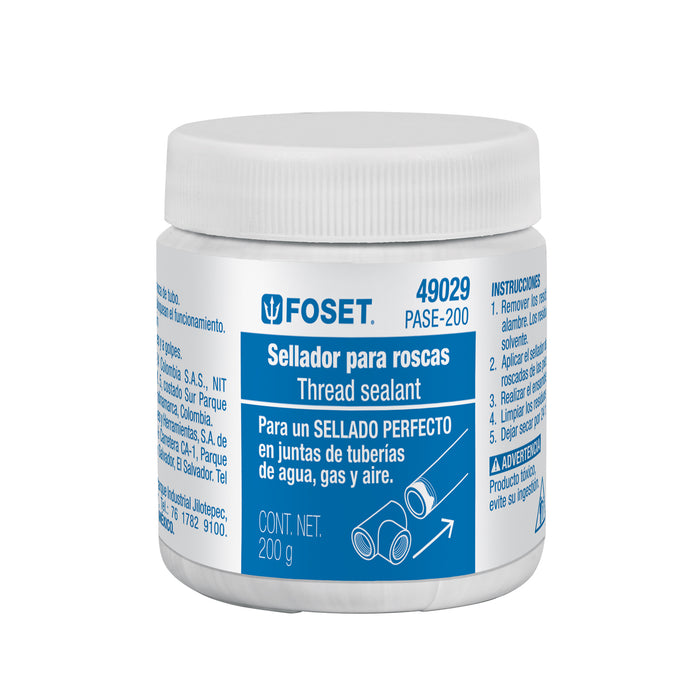 Pasta sellador de roscas de 200 g, Foset 49029 PASE-200