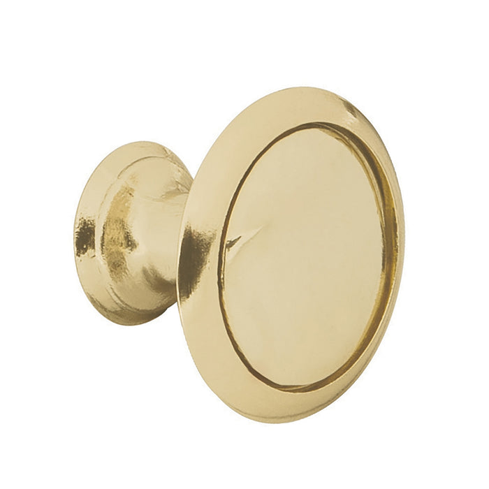 Perilla metálica estilo 'Moderno', latón brillante, Hermex 43812 PER-072