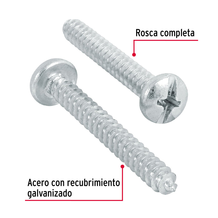 Blíster con 8 pijas para lámina, #10 x 1-1/2', Fiero Código: 40731