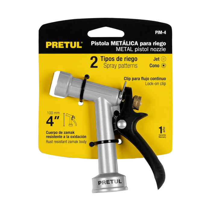 Pistola para riego de 4' de 2 funciones metálica, Pretul 22750 PIM-4