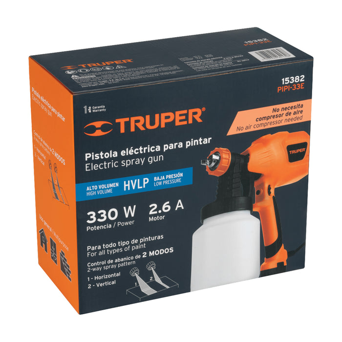 Pistola eléctrica para pintar de 330 W, Truper 15382 PIPI-33E
