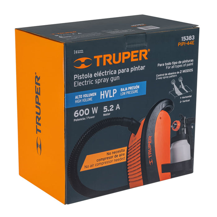 Pistola para pintar eléctrica de 600 W, Truper 15383 PIPI-44E