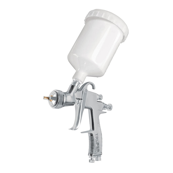 Pistola p/pintar gravedad LVLP vaso plástico, 2 mm, Truper 101092 PIPI-452