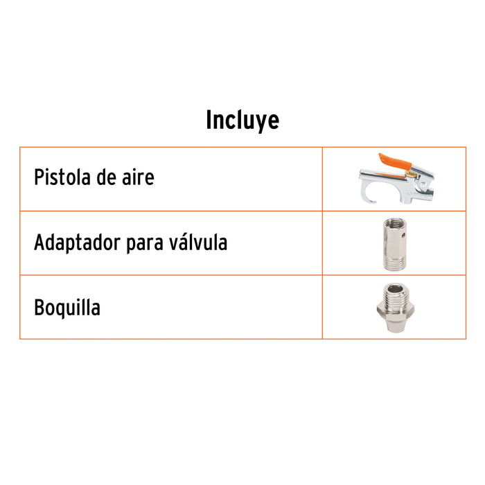 Pistola metálica para sopletear, cuerda 1/4 NPT, Truper 19023 PISO-1