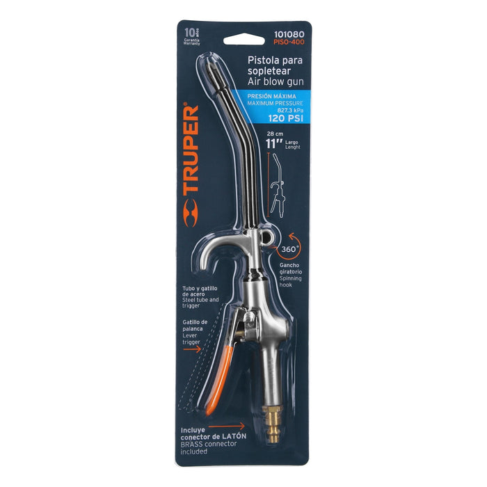 Pistola para sopletear con gancho, 120 psi, Truper 101080 PISO-400