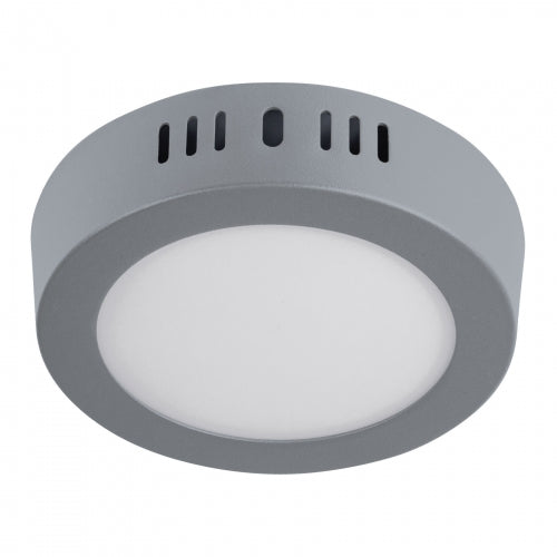 Luminario LED tipo plafón 6 W, redondo, luz de día, gris 47346 PLA-214L
