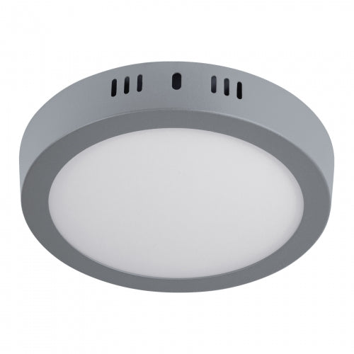 Luminario LED tipo plafón 12 W, redondo, luz de día, gris 47347 PLA-215L