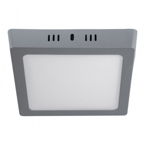 Luminario LED tipo plafón 12 W, cuadrado, luz de día, gris 47447 PLA-219L