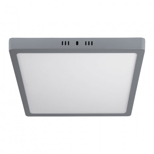 Luminario LED tipo plafón 24 W, cuadrado, luz de día, gris 47449 PLA-221L