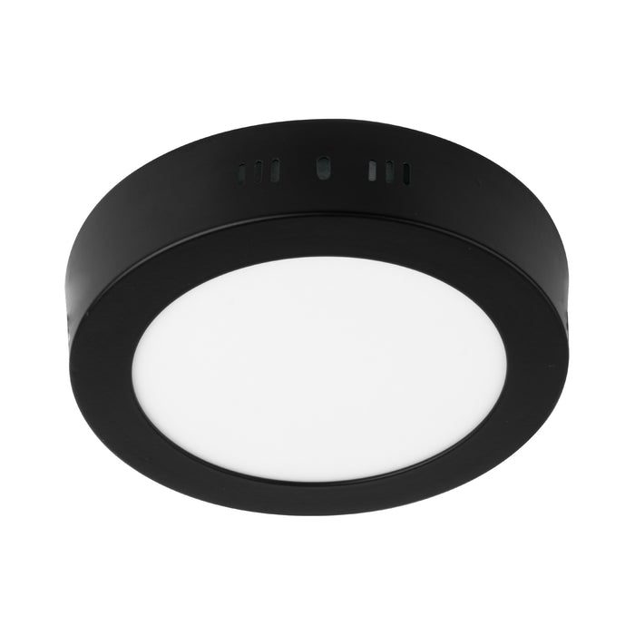 Luminario LED tipo plafón 6 W, redondo, luz de día, negro 47395