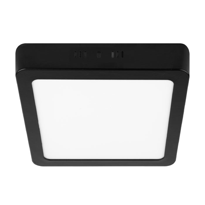 Luminario LED tipo plafón 12 W, cuadrado, luz de día, negro 47416