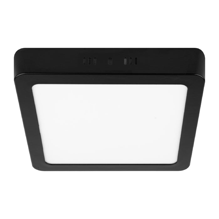 Luminario LED tipo plafón 18 W, cuadrado, luz de día, negro 47417