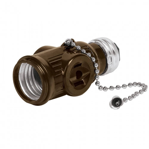 Portalámpara de baquelita, cadena y doble contacto, Volteck 46512 POBA-16
