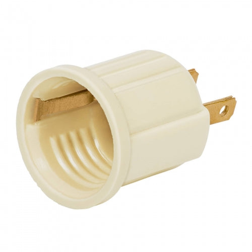 Portalámpara de baquelita, con adaptador, marfil, Volteck 46525 POBA-20