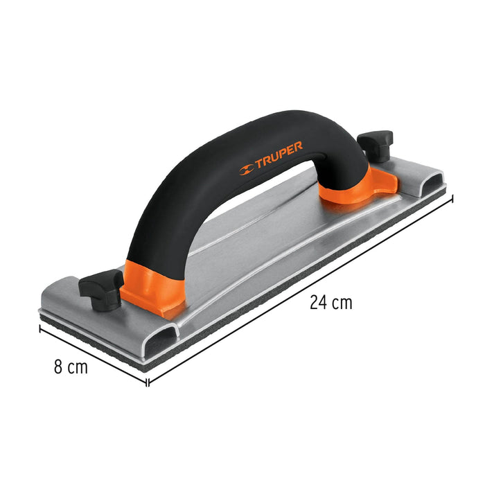 Lijadora manual base de aluminio 8 x 24 cm, Truper 100436 POLI-9