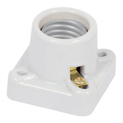 Portalámpara de porcelana, cuadrado, Volteck 46522 POPO-11