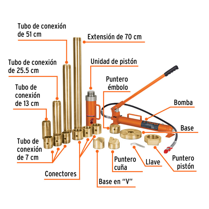 Porto power hidráulico de 20 ton, Truper 14961 PORPO-20