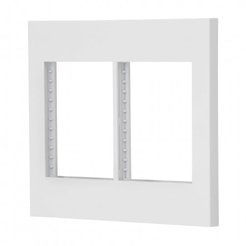Placa 2 ventanas, 6 módulos, línea Española, color blanco 47065 PP6M-EB
