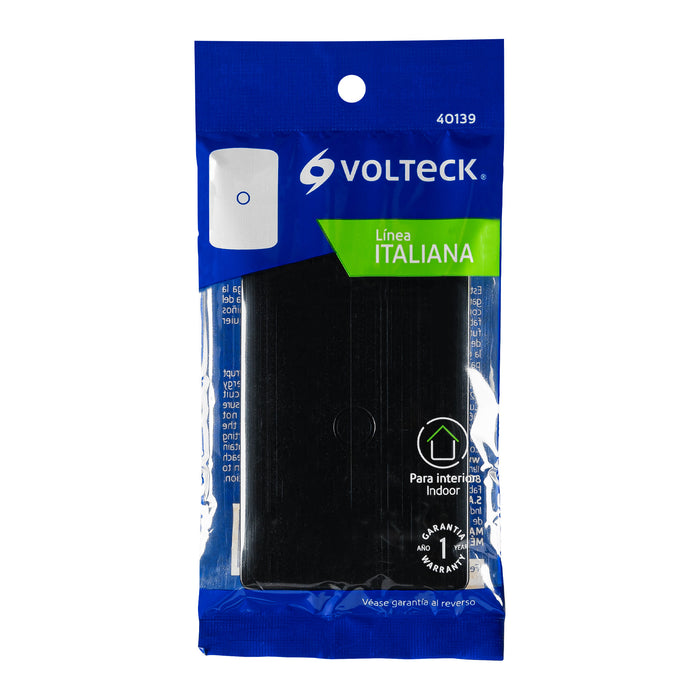 Placa ciega, Italiana, color negro, Volteck 40139