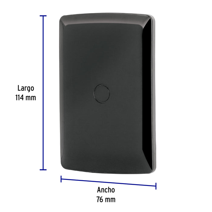 Placa ciega, Italiana, color negro, Volteck 40139