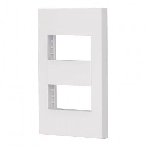 Placa 2 ventanas, 1 módulo, línea Española, color blanco 47063 PPDO-EB