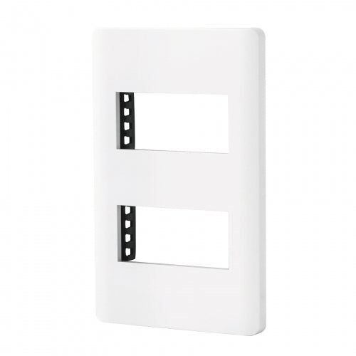 Placa blanca de 2 ventanas 1 módulo, línea Lisboa, Volteck 47937 PPDO-LB