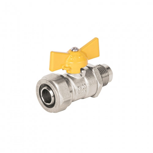 Válvula esfera para PE-AL-PE, 1/2'a flare 3/8', Foset 45947 PPG-12VF