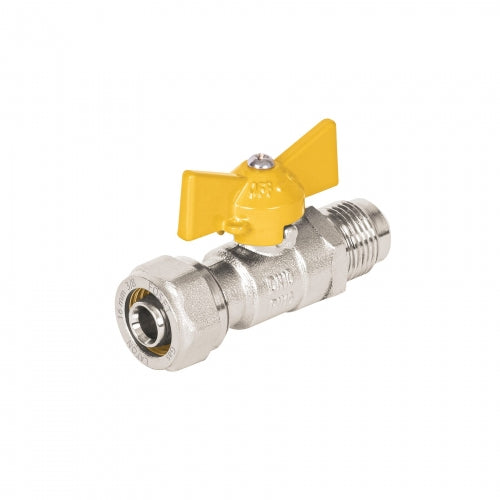 Válvula esfera para PE-AL-PE, 3/8'a flare 3/8', Foset 45946 PPG-38VF