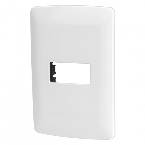 Placa 1 módulo de ABS, línea Italiana, color blanco, Volteck 48134 PPSE-IB
