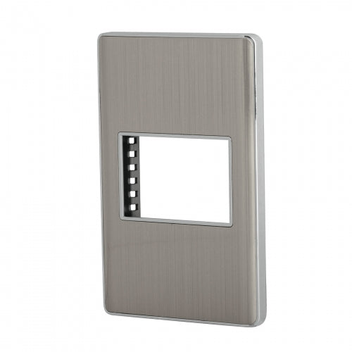 Placa de acero inox con 1 ventana 1.5 módulos, línea Lisboa 47818 PPSE15-LA