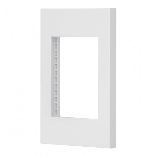 Placa 1 ventana, 3 módulos, línea Española, color blanco 47043 PPTR-EB