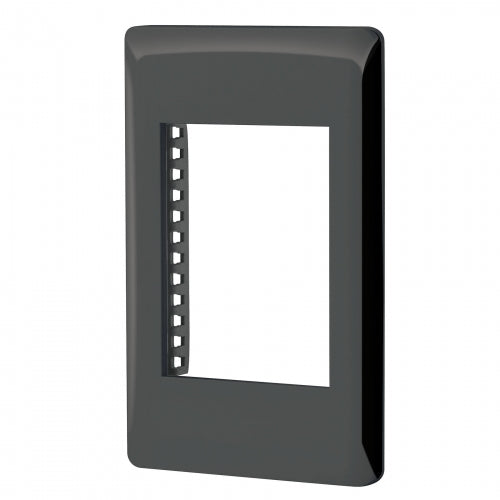 Placa negra de 1 ventana 3 módulos, línea Lisboa, Volteck 47872 PPTR-LN