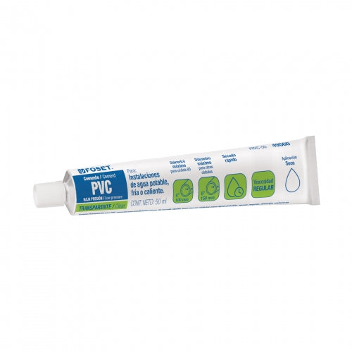Cemento para PVC en tubo de 50 ml, baja presión, Foset 49560 PPVC-50