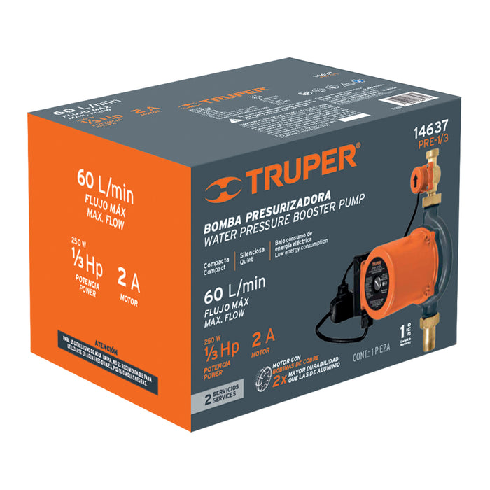 Bomba presurizadora jet hierro 1 HP con control, Truper 102855 PRE-1