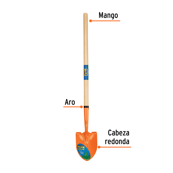 Pala redonda para niños con mango de 30', Truper 17239 PRL-KID