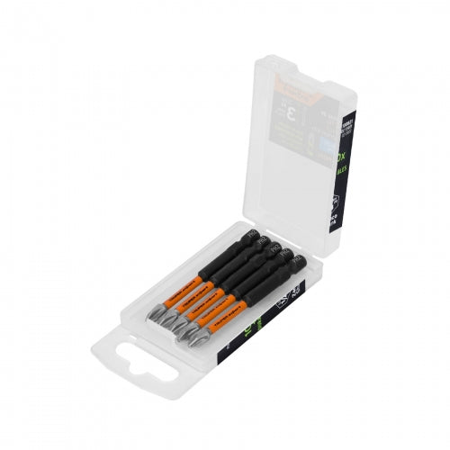 Estuche con 5 puntas de cruz PH2 de impacto largo 3', Expert 100821 PUDE-1302I